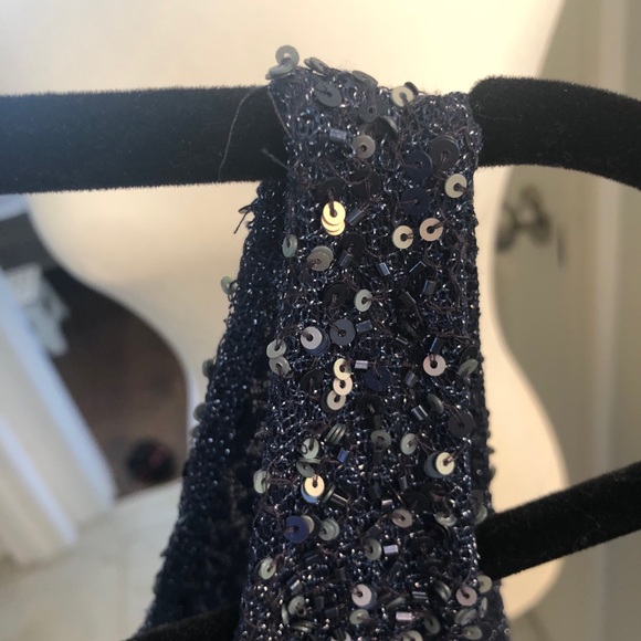 MLV V neck navy sequin dress - Picture 6 of 7